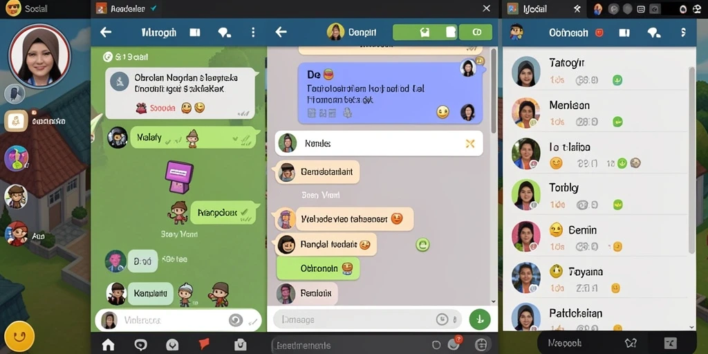 Skrin fitur komunitas untuk interaksi lebih baik.